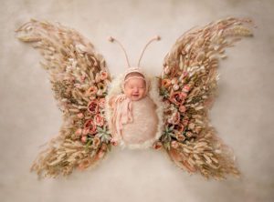 floral angel wings newborn fine art
